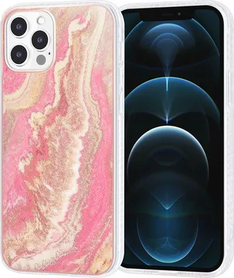 Produktbild von UNIQ Classic Case iPhone 12 - 12 Pro TPU Backcover hoesje - Marble Pink