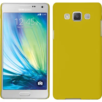 Produktbild von PhoneNatic Case kompatibel mit Samsung Galaxy A5 (A500) - Hülle gelb gummiert Hard-case + 2 Schutzfolien