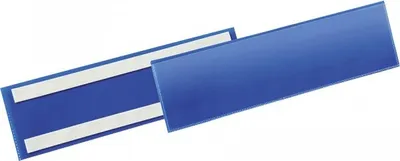 Produktbild von DURABLE Etikettentasche, selbstklebend, blau/transparent, 297x74mm, 50/VE