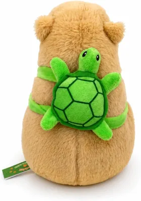 Produktbild von Capybara Kuscheltier 22 cm mit Schildkröten-Rucksack Beige Plüsch Capybara Weiches Stofftier Geschenk für Kinder