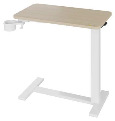 Image de Table de lit, réglable en hauteur, design mobile, naturel