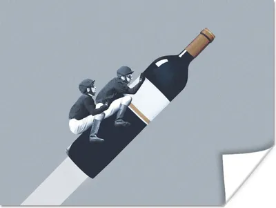 Produktbild von MuchoWow® Poster Flasche - Männer - Vintage 120x90 cm - Wandbild