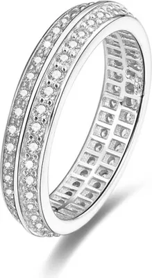 Image de Bague en argent avec cristaux AGG203 - Circonférence : 56 mm