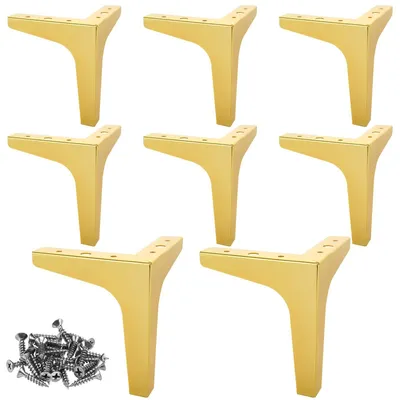 Produktbild von 8 Goldene Metallmöbelbeine - 15 cm Dreiecksbasis für Möbel
