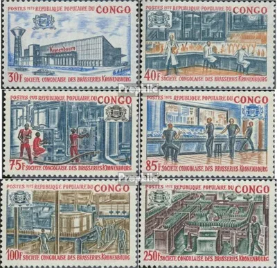 Produktbild von Briefmarken Kongo (Brazzaville) 1973 Mi 372-377 (kompl.Ausg.) postfrisch Kronenburgbrauerei