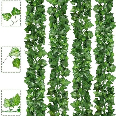 Image de Guirlandes de lierre artificiel, 24 pièces, plantes artificielles pour une décoration végétale