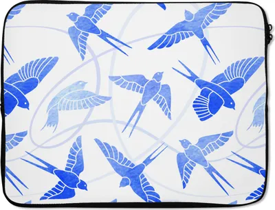 Produktbild von MuchoWow® Laptop Hülle 15 Zoll Muster - Blau - Vogel Laptoptasche - Laptoptasche - Sleeve - Rundum-Schutz