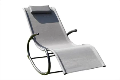 Produktbild von CHILLROI Schaukelgartenstuhl grau Gartenliege Liegestuhl Sonnenliege