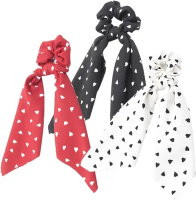 Produktbild von 2 Sets Zubehör für Haarscrunchies, elastische Scrunchie-Haarbänder im Banddesign für Frauen, 3 Stück * 2