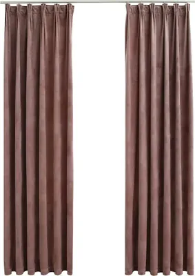 Obrázek produktu pro vidaXL Zatemňovací závěsy Háčky 2 ks Velvet Antique Pink 140x175cm