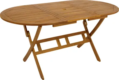 Produktbild von DEGAMO Gartentisch Klapptisch Holztisch 85x160cm oval, Holz Akazie geölt