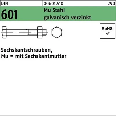 Produktbild von Reyher  601 6kt. Schrauben 10x110 Güte 4.6 galv. verzinkt (50 Stück)