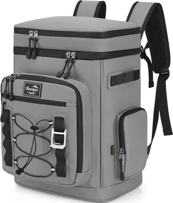 Produktbild von Kühltasche Rucksack 30 l, wasserdicht, 45 x 31 x 20 cm, grau, für Camping
