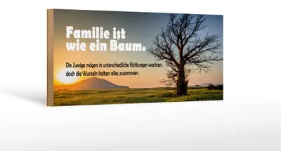 Produktbild von Holzschild Spruch 27x10cm Familie ist wie Baum die Zweige