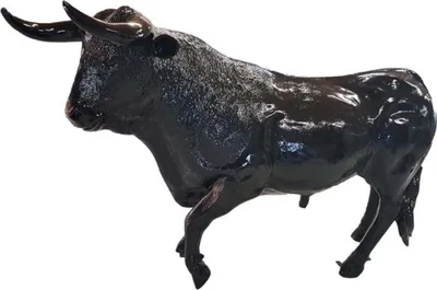 Zdjęcie produktu dla Casa Padrino Designer Deco Sculpture Bull Black 240 x H. 150 cm - Ogromnej wielkości figura dekoracyjna odporna na warunki atmosferyczne - Akcesoria do dekoracji ogrodu
