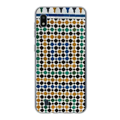 Produktbild von MuchoWow® Handyhülle Schutzhülle Hülle für Samsung Galaxy A10 Ein marokkanisches Mosaik, das wie eine Art Labyrinth aussieht Silikon Softcase Handy Hülle - Schutzhülle