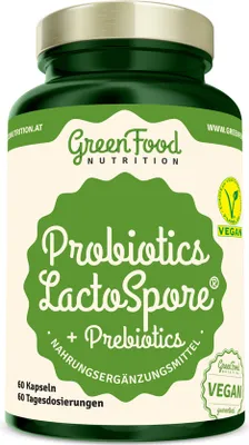 Produktbild von GreenFood Nutrition Probiotika LactoSpore® + Prebiotics 60 Kapseln