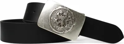 Produktbild von FRONHOFER Trachtengürtel mit bayerischer Gürtelschnalle in Altsilber, Löwe, 4 cm