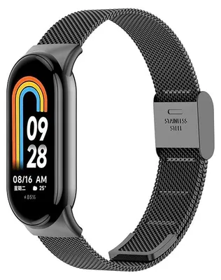 Produktbild von By Qubix Milanaise-Armband - Schwarz - passend für Xiaomi Smart Band 8 / 9 / 10