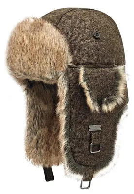 Produktbild von Fliegermütze Winter Warme Pilotenmütze mit Kunstfell Ohrenschützer L Braun
