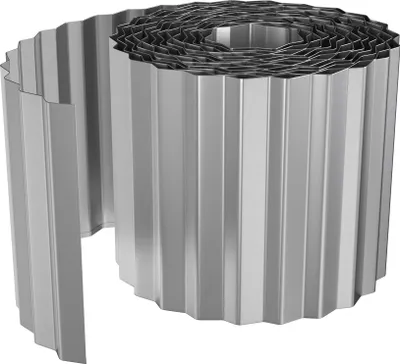 Produktbild von LARS360 Flexible Rasenkante, 5m Länge, 15cm Höhe, Wellenförmige Metall-Beetumrandung Gartenabgrenzung, Mähkante für Rasen und Blumenbeet, Silber