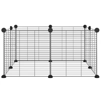 Obrázek produktu pro 8dílná klec pro domácí mazlíčky černá 35 x 35 cm ocelová