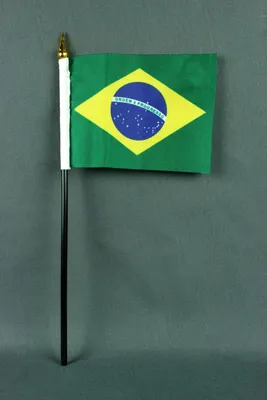 Produktbild von Flagge am Stab Brasilien 10x15 cm Handflagge Stockflagge Fähnchen