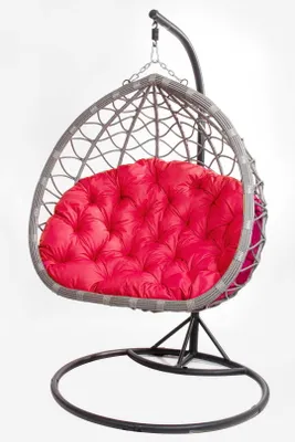 Zdjęcie produktu dla Poduszka na fotel wiszący 110x100 czerwona | poduszka kokon | poduszka na fotel ogrodowy | poduszka na huśtawkę ogrodową | bocianie gniazdo