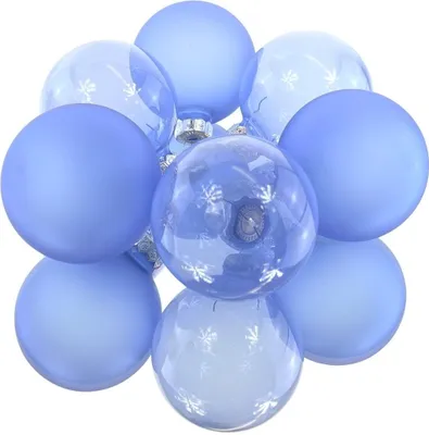 Produktbild von Christbaumkugeln Sky Blue 3 x transparent & 3 x matt Ø 6 cm aus Glas - 6er Set