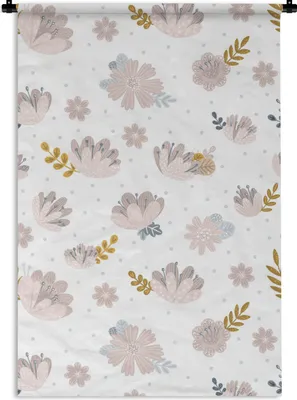 Produktbild von MuchoWow® Wandteppich Wandbehang Design - Blumen - Blätter 120x180 cm Tapisserie Dekoration Wandtuch - Schlafzimmer - Dekorationen für das Haus