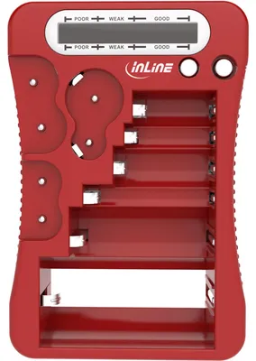 Produktbild von InLine 01285R, AAA, AA, C, D, 9v, CR123A, CR-V3, 2CR5, CR P2, Rot