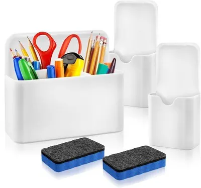 Produktbild von Magnetische Markerhalter 3er Pack weiß für Kühlschrank Schule Büro