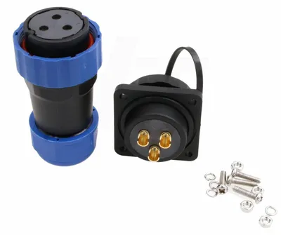 HE29 3-Pin Steckverbinder 45A IP68 wasserdicht Kabelstecker + Panel-Steckdose