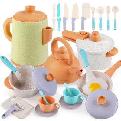 Productafbeelding van Keuken Speelgoed - Houten Speelkeuken met Accessoires - Pannen en Keukenhulpmiddelen - Rollenspel - Geschikt voor Kinderen vanaf 3 Jaar - Creatief Spelen