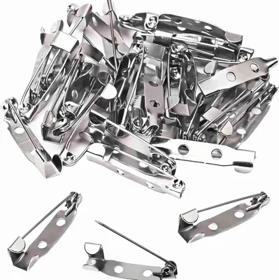 Produktbild von 200 Stück Anstecknadeln Safety Pin, Weißgold 2cm Broschennadel mit Loch, sicherheitsnadeln, Anstecknadel für DIY Schmuck, Handwerk, Nähen, Basteln, Anstecknadel für Broschen, Sicherheitsnadeln für Kle