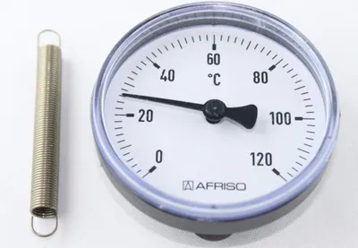Anlege-Thermometer 63 mm, Bimetall, bis 120 °C, ohne Batterie
