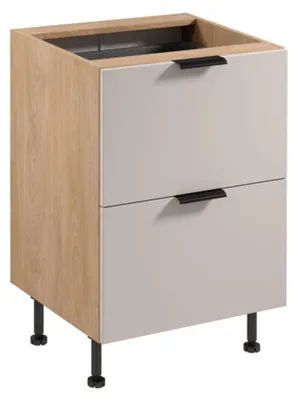 Productafbeelding van Keukenkast, opbergkast, kast, lades, bestekbakken, beige-wit
