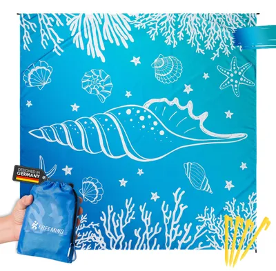Zdjęcie produktu dla Duży ręcznik plażowy, 2 x 2 metry, wodoodporny i kompaktowy
