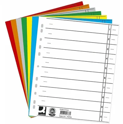 Image de Intercalaire p. A4 chaque20 rt,bl,gn,ge,or