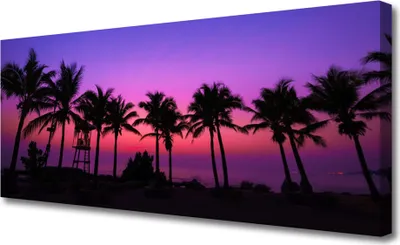 Produktbild von Tulup Leinwand-Bilder 125x50 Wandbild Canvas Kunstdruck Palmen Landschaft