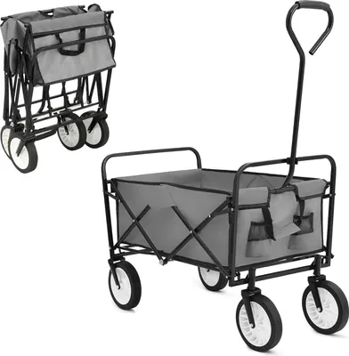 Produktbild von Faltbare Bollerwagen mit Becherhalter - Gartenwagen, Strandwagen und Transportwagen bis 100 kg
