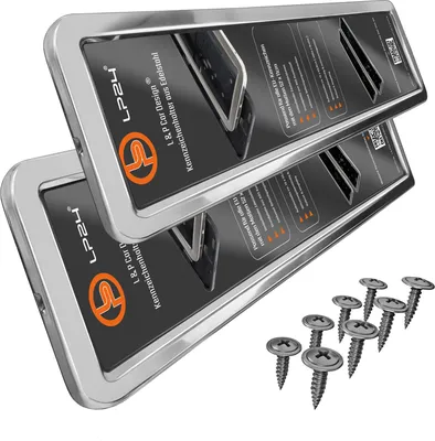 Produktbild von 2 Stück Edelstahl Kennzeichenhalter hochglanz poliert INOX Edelstahl
