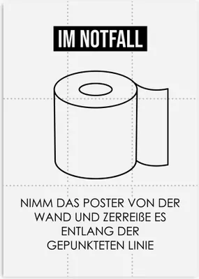 Produktbild von Poster Badezimmer NOTFALL DIN A3