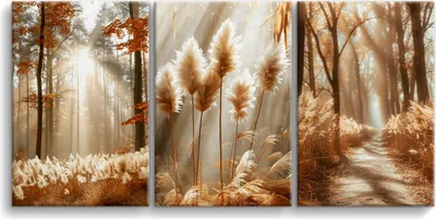 Obrázek produktu pro Moderní obrazy do obývacího pokoje, plátno s motivem krajiny, lesní krajina 60x120