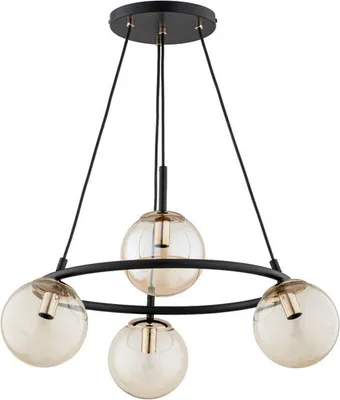 Obrázok produktu pre Čierna 4-bodová priemyselná závesná lampa RINGO 4xE14 10W ALF63245 Alfa