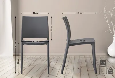 Produktbild von 2er Set Stuhl HLO-CP116 dunkelgrau