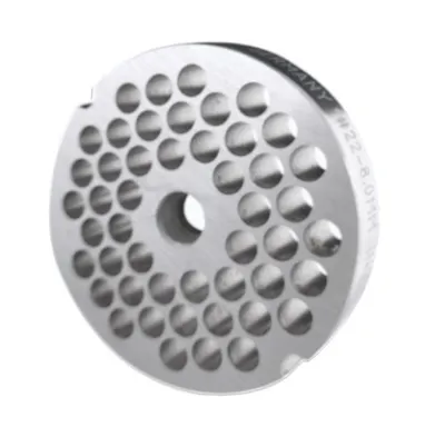 Produktbild von Fleischwolfscheibe, Lochscheibe aus Inox Stahl Gr. 22 mit 2 Nuten und 8,0 mm Bohrung von WOLFCUT