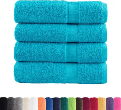 Zdjęcie produktu dla vidaXL Ręczniki prysznicowe Premium SOLUND 4 szt. Turkusowy 70x140 cm 600 g/m²