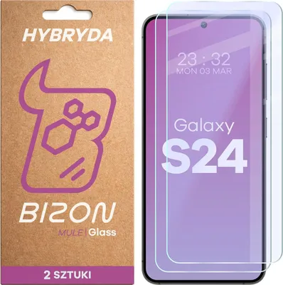 Produktbild von Flexibles Hybridglas für Galaxy S24, Bizon Glass Mule Duo, 2 Stück