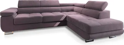 Produktbild von Masseno Ecksofa SELVA R-S mit Schlaffunktion L-Form, Sofa mit Bettkasten, Wohnzimmersofa, Couch, Soffa, Bettsofa, Couchgarnitur- Lila, MONOLITH 62